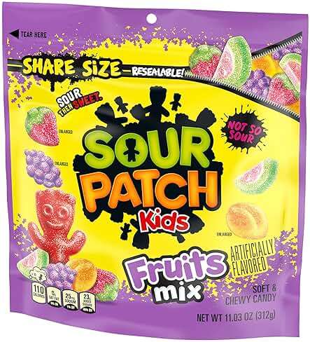 SOUR PATCH KIDS Fruits Mix Soft & Chewy Gummy Candy, Share Size, 11.03 oz - Image 11