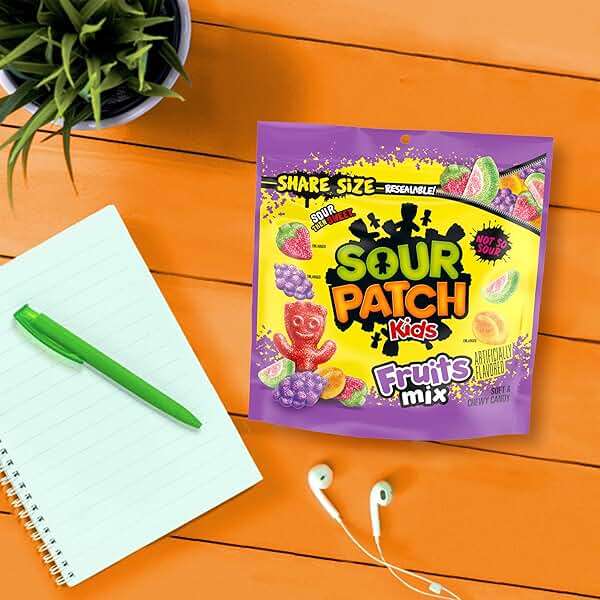 SOUR PATCH KIDS Fruits Mix Soft & Chewy Gummy Candy, Share Size, 11.03 oz - Image 9