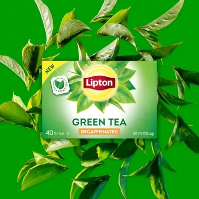 Lipton Decaffeinated Green Tea Bags, Unsweetened Teabags for Decaf Hot Tea or Decaf Iced Tea with Flavonoids, 40 Total Tea Bags - Image 6