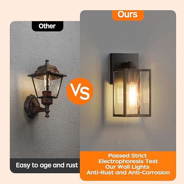 Outdoor Light Fixture Wall Mount, LED Exterior lighting fixtures for Outside, Front Porch Lights, Waterproof Wall Sconce Lantern Lamp, Black Coach Lights for House, Patio, Garage, Doorway, Entryway - Image 3