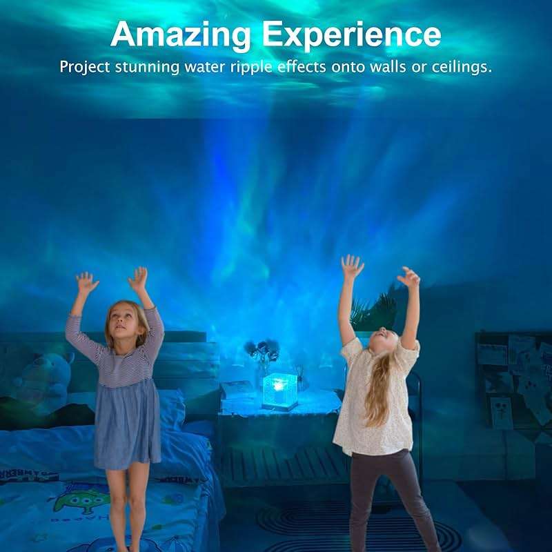 Aurora Glow Lamp,Ocean Wave Projector Light Ocean Lava Lamp Luminorthe Cube Northern Lights Cube with 16 Colors and Dynamic Ripple Effect for Living Room Bedroom Decor - 5.1inch - Image 6