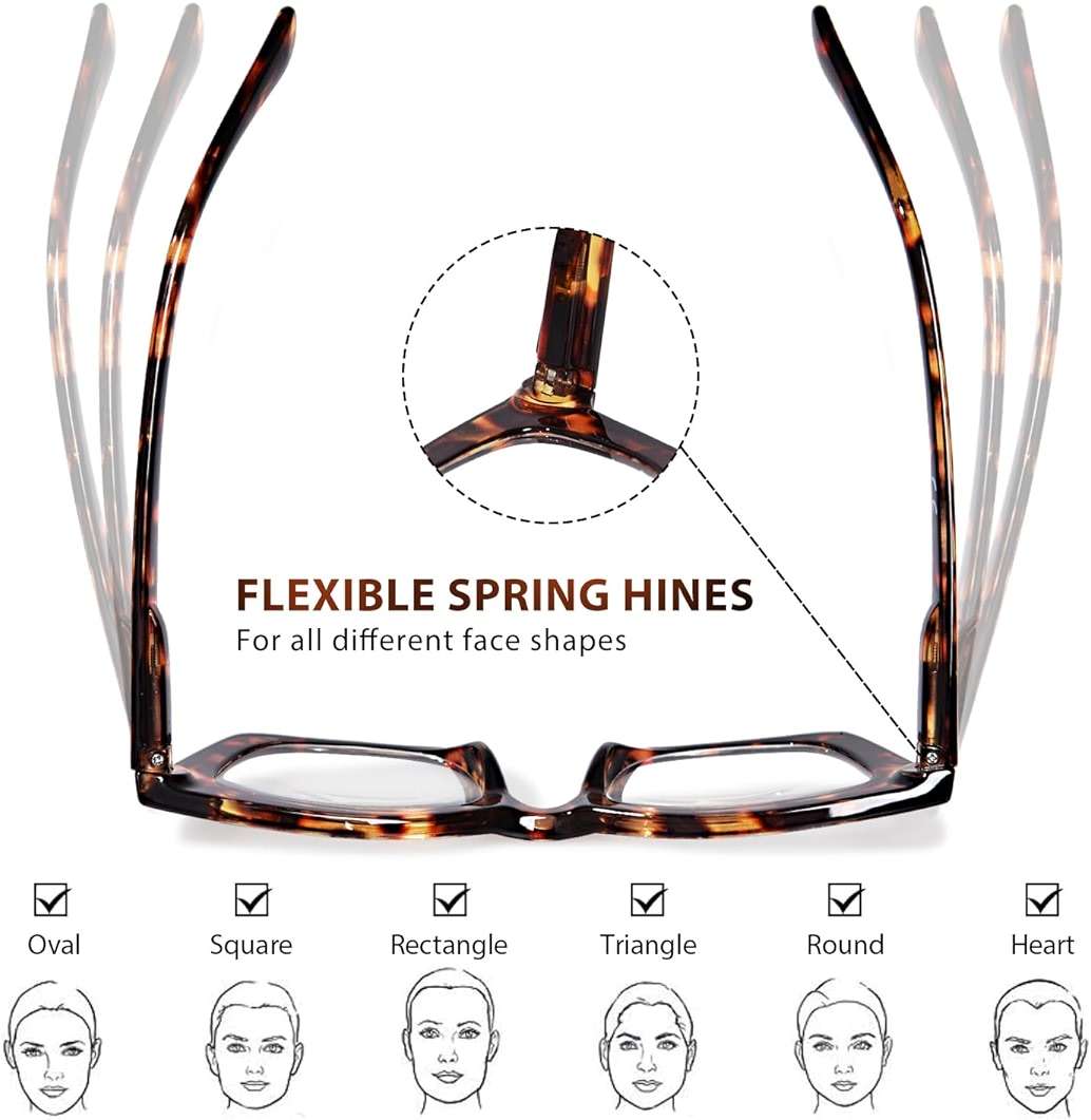 ZESAKER Oversized Square Reading Glasses for Women Spring Hinge Blue light Blocking Computer Readers for Women - Image 4