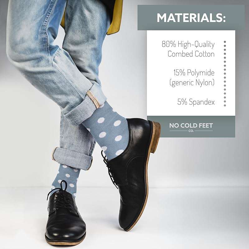 No Cold Feet Men’s Blue Dress Socks – Classic Soft Crew Dress Socks, All-Day Comfort for Work, Business or Weddings - Image 5