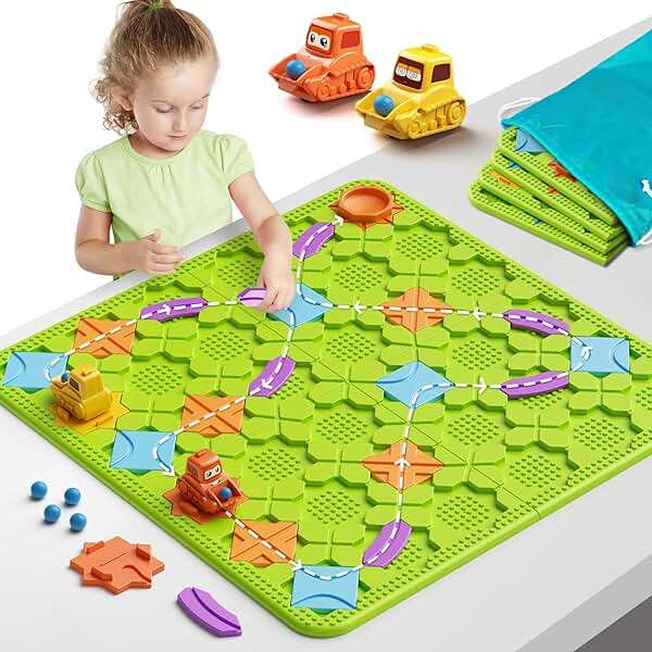 Brain Stem Activity Logic Kits, Board Teaser Games & Puzzles Toys with 200+ Challenges, 4 Difficulty Levels for Kids Ages 3-10, Educational Learning Maze Games for Toddlers - Image 1