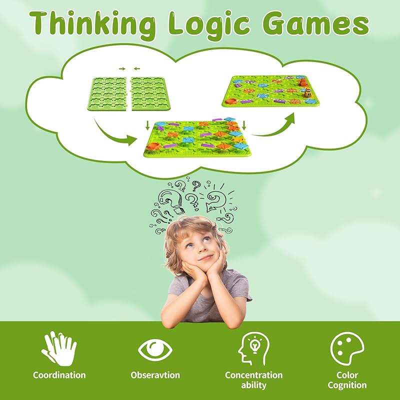 Brain Stem Activity Logic Kits, Board Teaser Games & Puzzles Toys with 200+ Challenges, 4 Difficulty Levels for Kids Ages 3-10, Educational Learning Maze Games for Toddlers - Image 4