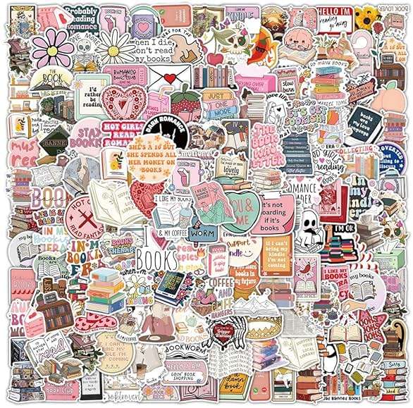 200Pcs Bookish Stickers for Kindle, Book Reading Booktok Aesthetic Stickers, Spicy Fantasy Journal for Adult, Bookish Book Lover Gifts Skin Accessories - Image 1