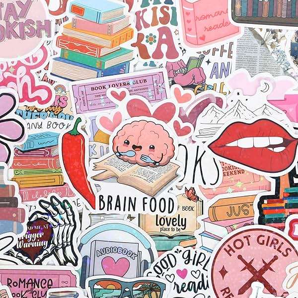 200Pcs Bookish Stickers for Kindle, Book Reading Booktok Aesthetic Stickers, Spicy Fantasy Journal for Adult, Bookish Book Lover Gifts Skin Accessories - Image 3