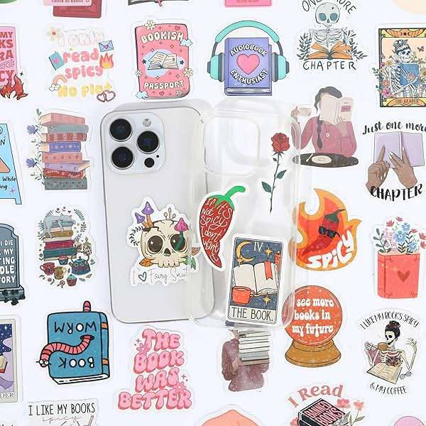 200Pcs Bookish Stickers for Kindle, Book Reading Booktok Aesthetic Stickers, Spicy Fantasy Journal for Adult, Bookish Book Lover Gifts Skin Accessories - Image 5