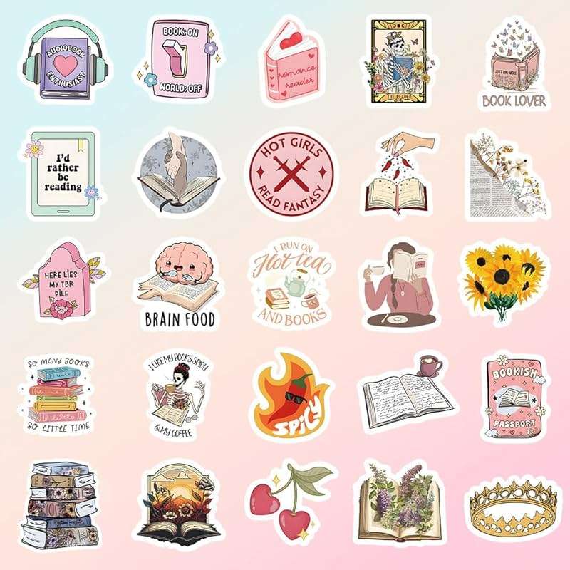 200Pcs Bookish Stickers for Kindle, Book Reading Booktok Aesthetic Stickers, Spicy Fantasy Journal for Adult, Bookish Book Lover Gifts Skin Accessories - Image 6