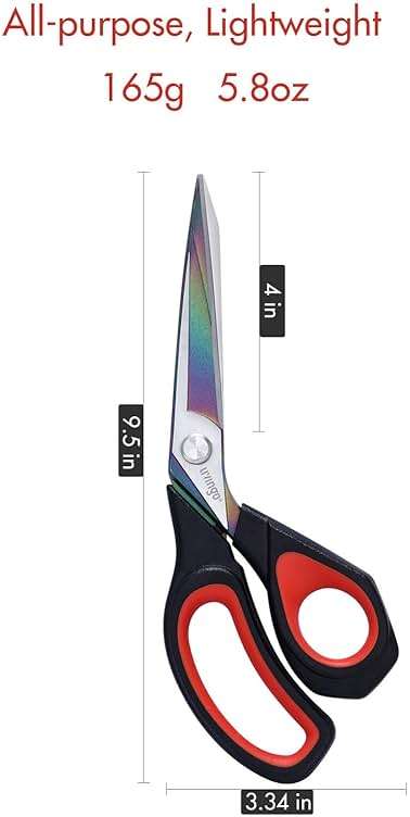 LIVINGO Fabric Scissors Heavy Duty - 9.5 Inches Professional Titanium Coated Forged Stainless Steel Sharp Bent Shears for Sewing Crafting Cutting Cloth, Felt, Leather, Paper - Image 3