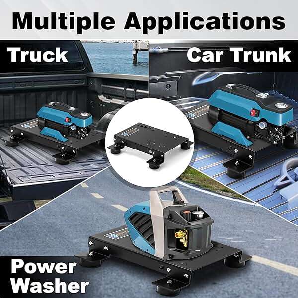 RIDGE WASHER Pressure Washer Skid Plate Frame, Painted Steel with Detachable Fixed Rubber Feet, 10’’x 16’’ Skid Plate - Image 2