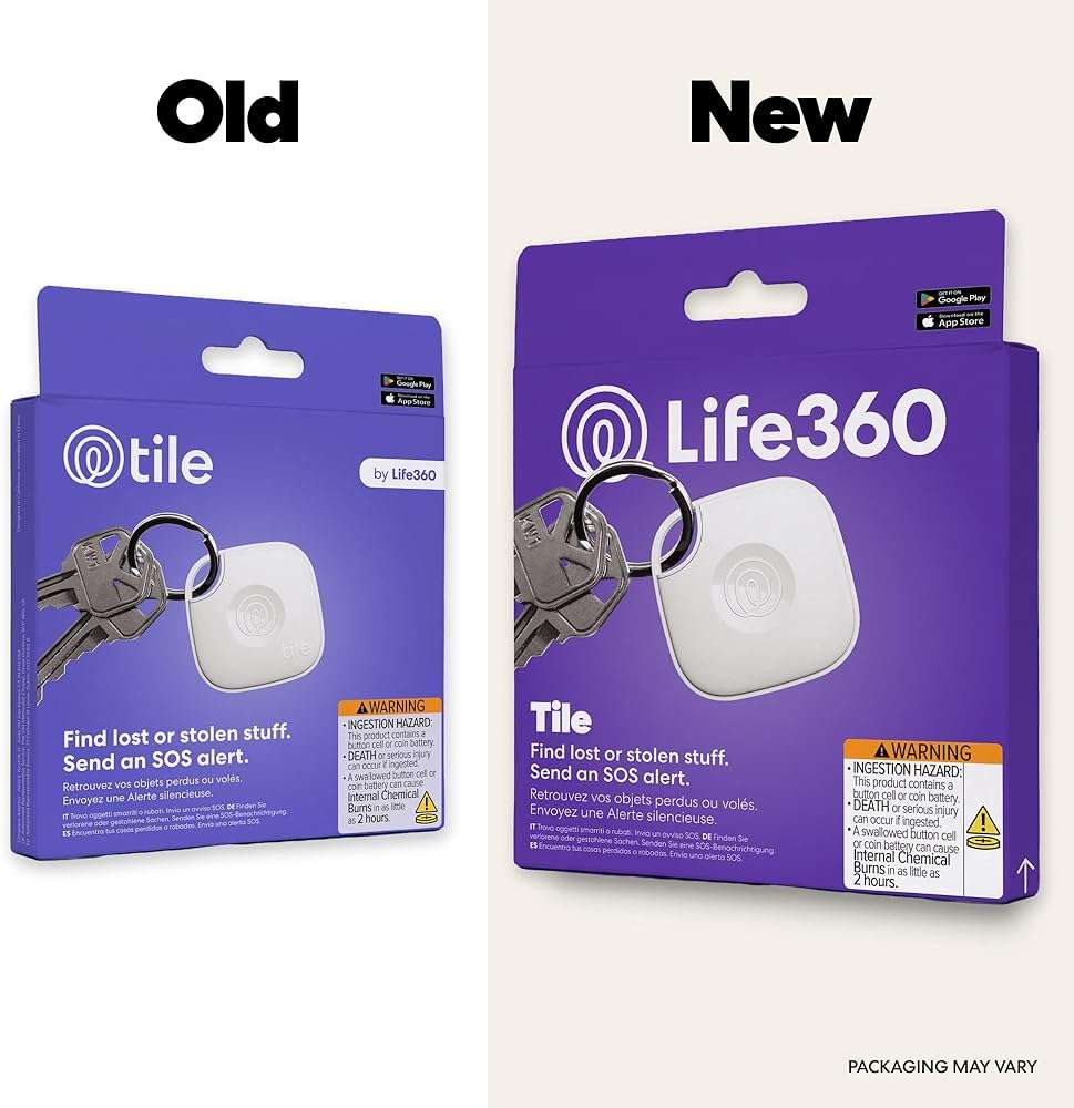 The Life360 Bluetooth Tracker Tile, Keys Finder and Item Locator for Keys, Bags and More. Phone Finder. Both iOS and Android Compatible. 1-Pack (White) - Image 2