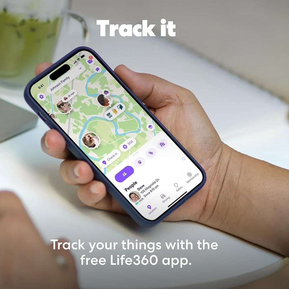 The Life360 Bluetooth Tracker Tile, Keys Finder and Item Locator for Keys, Bags and More. Phone Finder. Both iOS and Android Compatible. 1-Pack (White) - Image 6