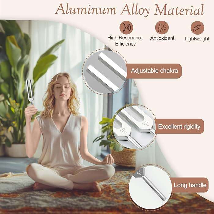DiDiBirDi 512Hz Tuning Fork, Aluminum Alloy, Includes Silicone Hammer and Storage Bag for Yoga,Meditation,Relaxation - Image 4