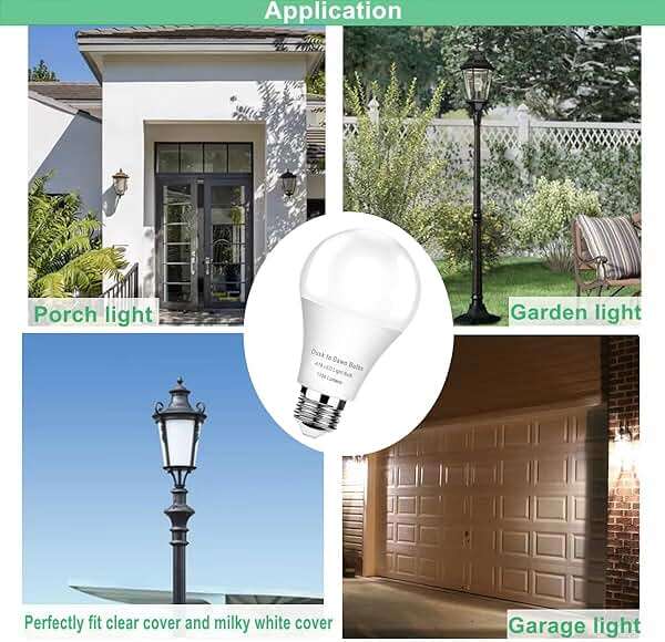 4-Pack Dusk to Dawn Light Bulbs Outdoor 75 Watt Equivalent, Automatic On/Off Sensor LED Bulb, 10W Daylight 5000K,1100 Lumen, A19 E26 Bulbs Photocell for Wall lamp Porch Garage Yard Light(Non-dimmable) - Image 4