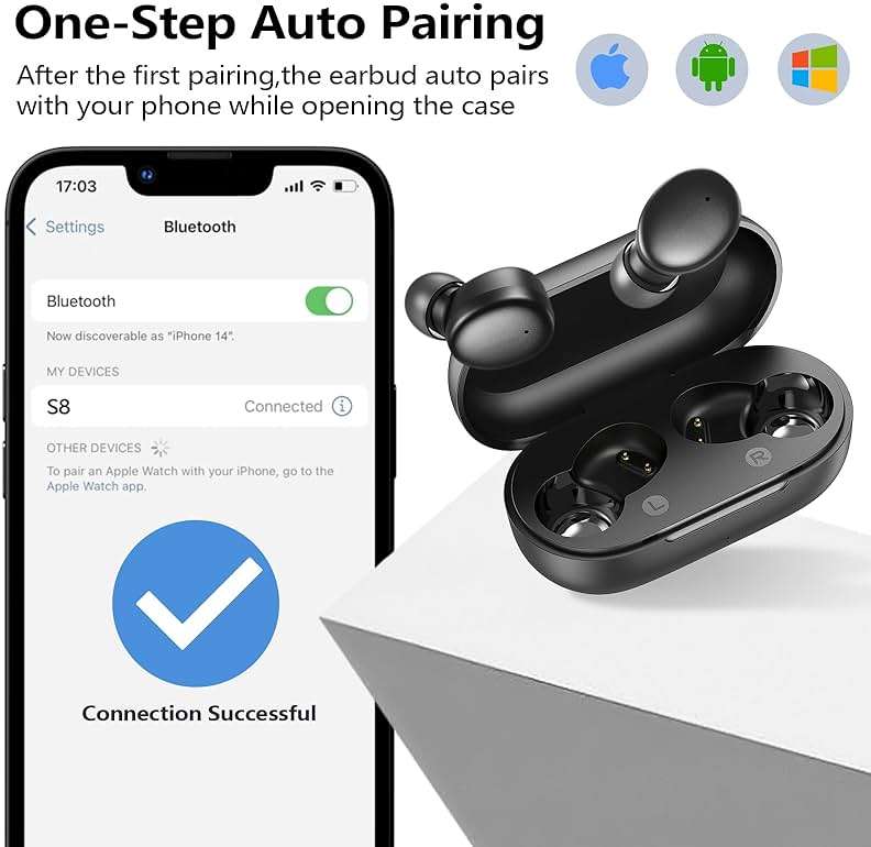 kurdene Wireless Earbuds Bluetooth 5.3 in Ear Buds Light Weight Headphones,Deep Bass Sound,Built in Mics Headset,Clear Calls Earphones for Sports Workout - Image 3