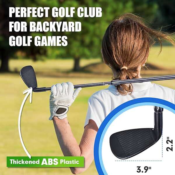 Golf Chipping Game Club Retractable Metal Shaft, Velcro Golf Game Plastic Club for Junior, Adults Indoor Outdoor Training Bucket Pong Games & Travel for Family, Hit Plastic Foam Balls, 1PCS Right Hand - Image 4