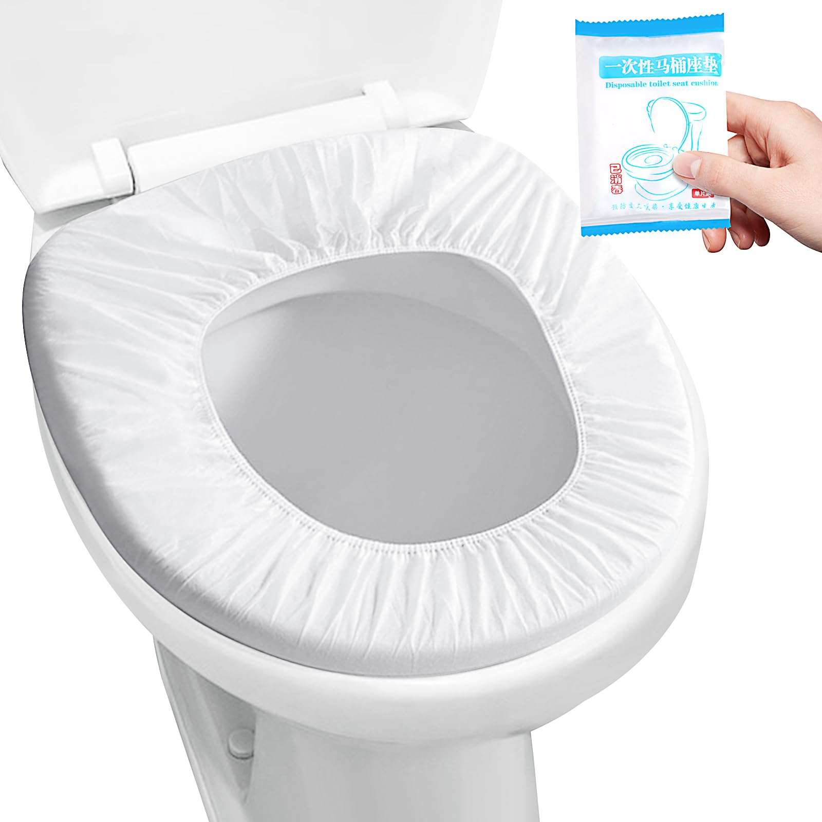 10pcs Quality Disposable Toilet Seat Covers Non-Slip Easy-to-Use, Portable Travel Toilet Seat Mats Pads for Public Toilets Hospital Hotel, Healthy White Toilet Seat Cushions for Men Women Girls - Image 1