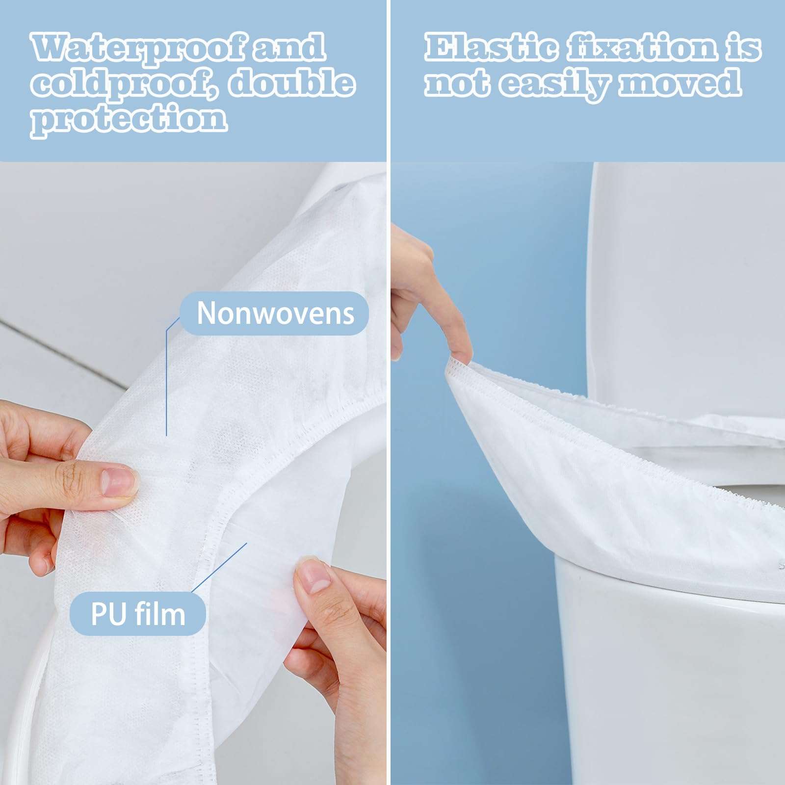 10pcs Quality Disposable Toilet Seat Covers Non-Slip Easy-to-Use, Portable Travel Toilet Seat Mats Pads for Public Toilets Hospital Hotel, Healthy White Toilet Seat Cushions for Men Women Girls - Image 2