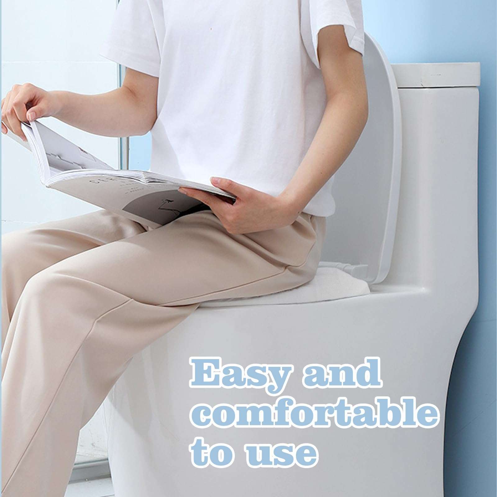 10pcs Quality Disposable Toilet Seat Covers Non-Slip Easy-to-Use, Portable Travel Toilet Seat Mats Pads for Public Toilets Hospital Hotel, Healthy White Toilet Seat Cushions for Men Women Girls - Image 4