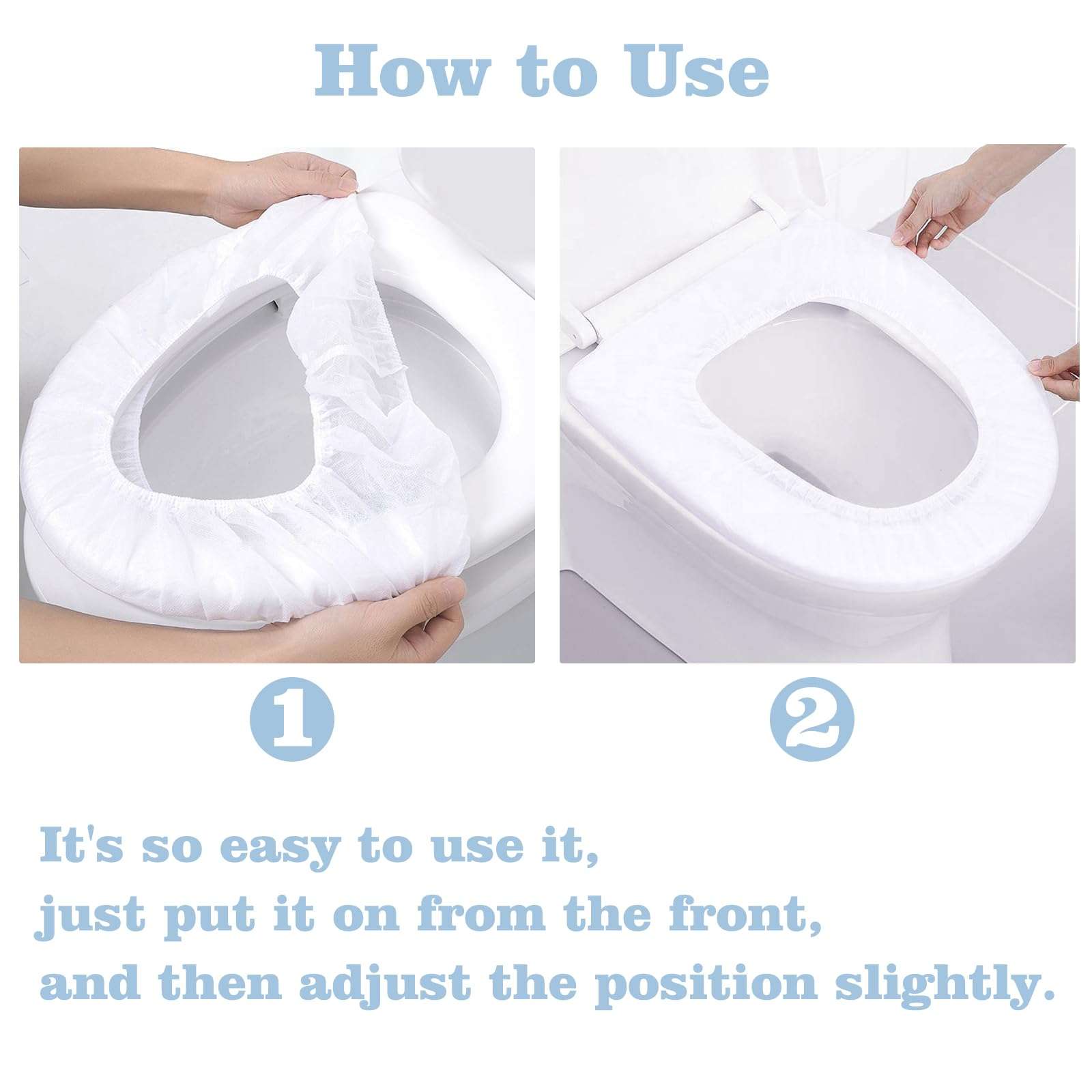 10pcs Quality Disposable Toilet Seat Covers Non-Slip Easy-to-Use, Portable Travel Toilet Seat Mats Pads for Public Toilets Hospital Hotel, Healthy White Toilet Seat Cushions for Men Women Girls - Image 7