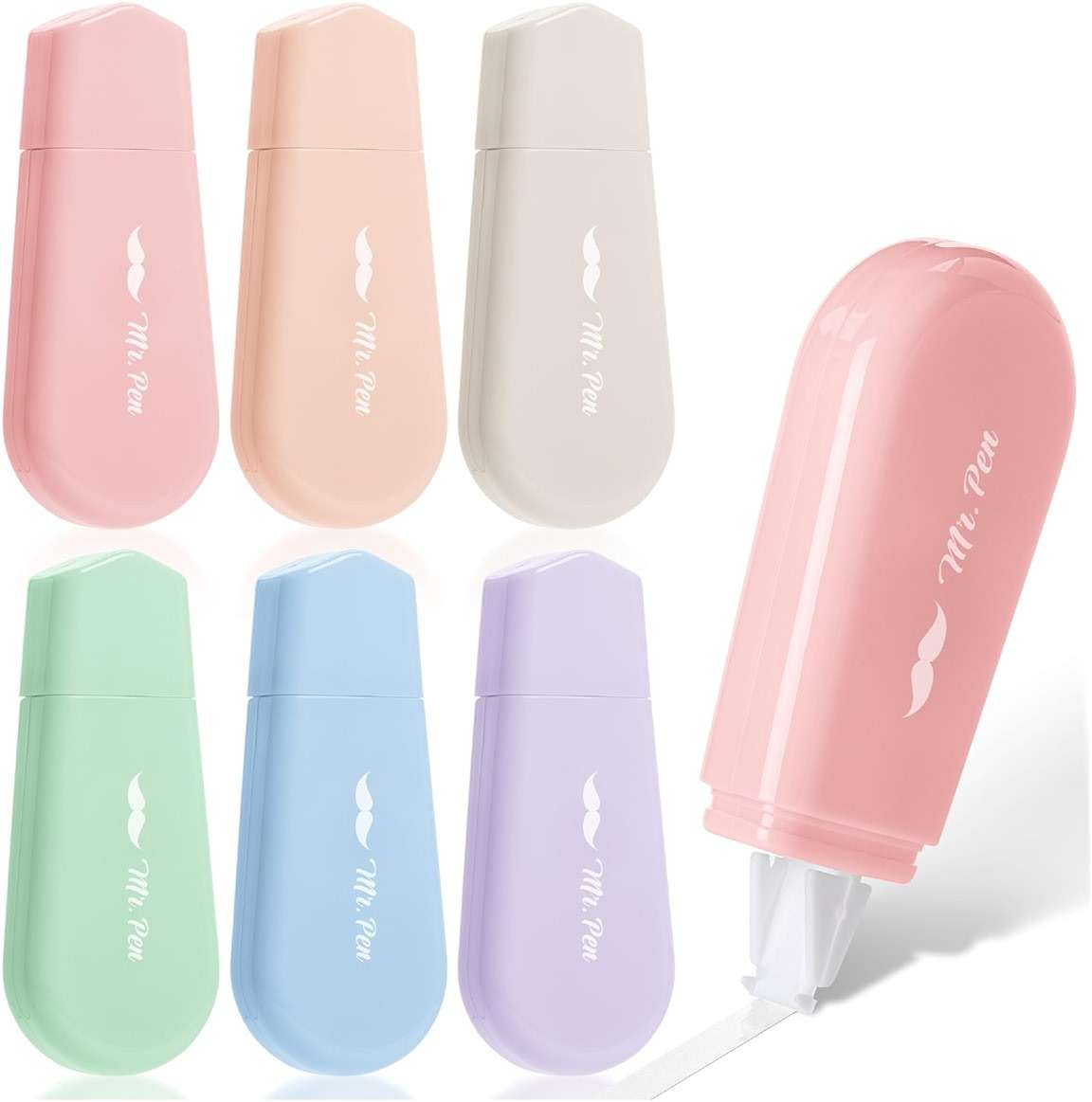 Mr. Pen- Aesthetic Correction Tape, 0.2" x 197", 6 pcs, Pastel Colors, Cute Correction Tape - Image 1