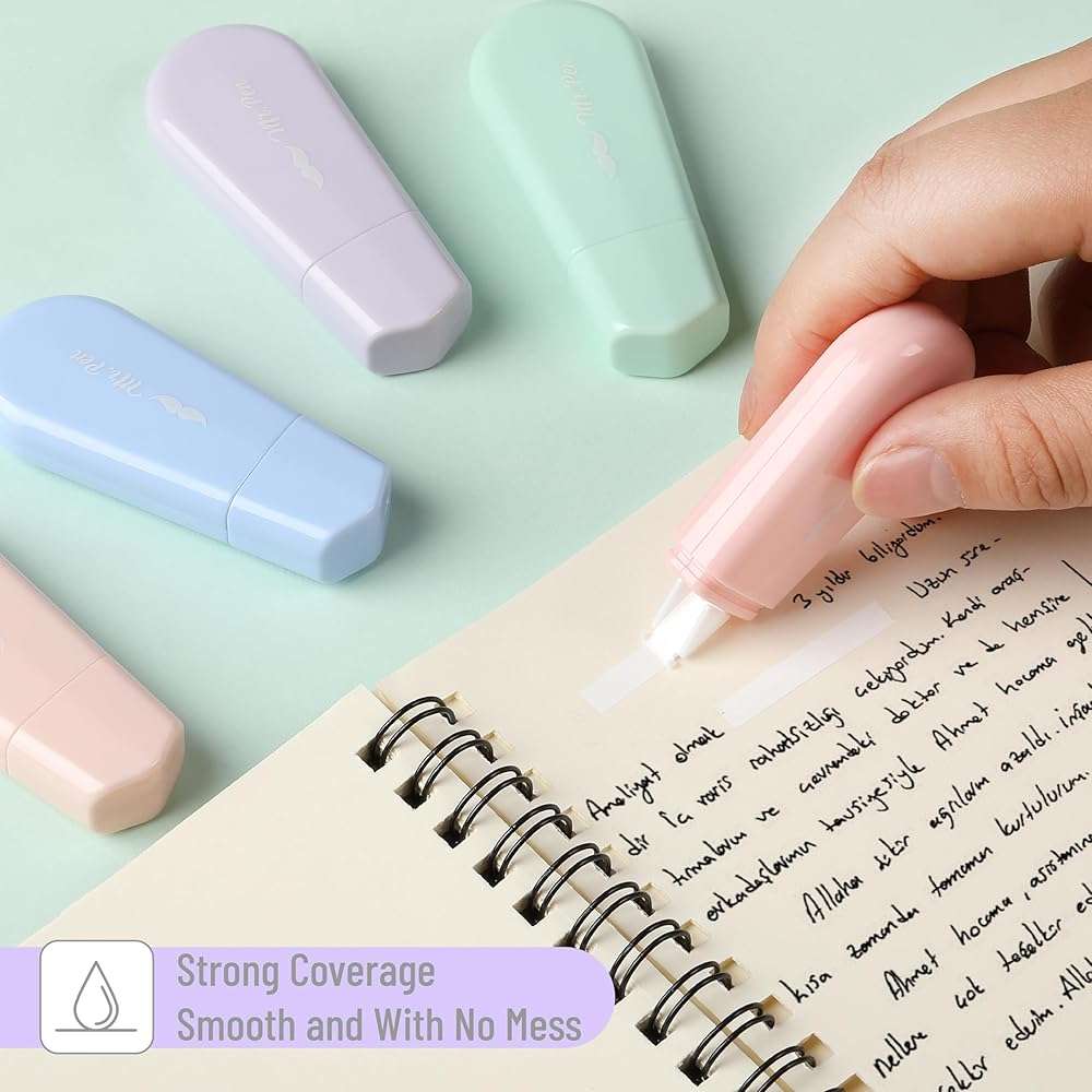 Mr. Pen- Aesthetic Correction Tape, 0.2" x 197", 6 pcs, Pastel Colors, Cute Correction Tape - Image 4