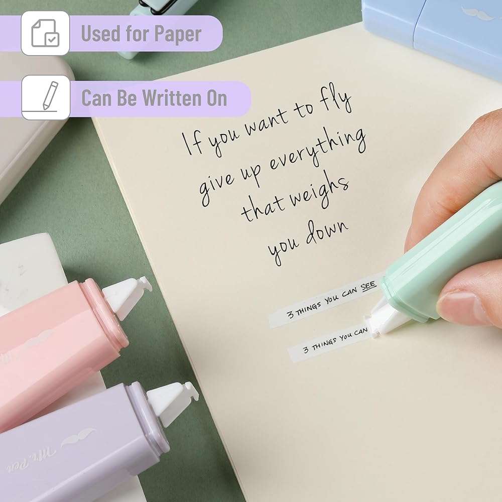 Mr. Pen- Aesthetic Correction Tape, 0.2" x 197", 6 pcs, Pastel Colors, Cute Correction Tape - Image 6