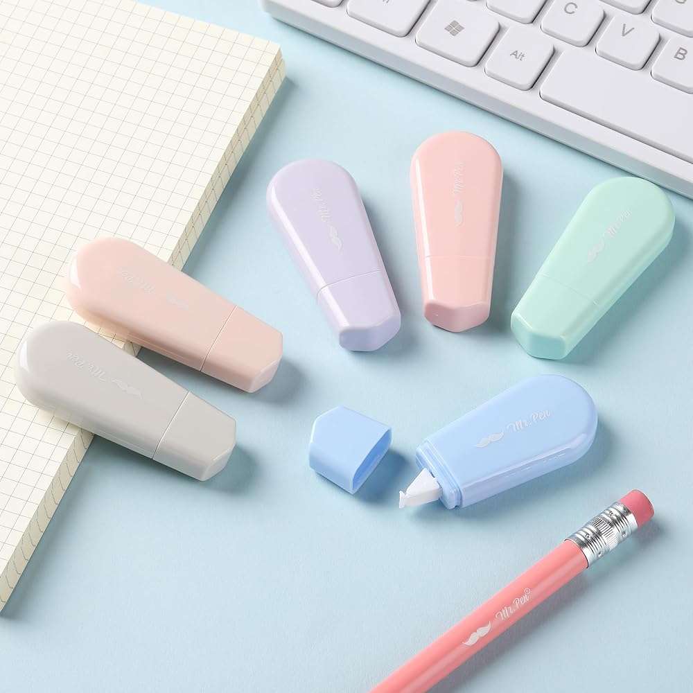 Mr. Pen- Aesthetic Correction Tape, 0.2" x 197", 6 pcs, Pastel Colors, Cute Correction Tape - Image 8