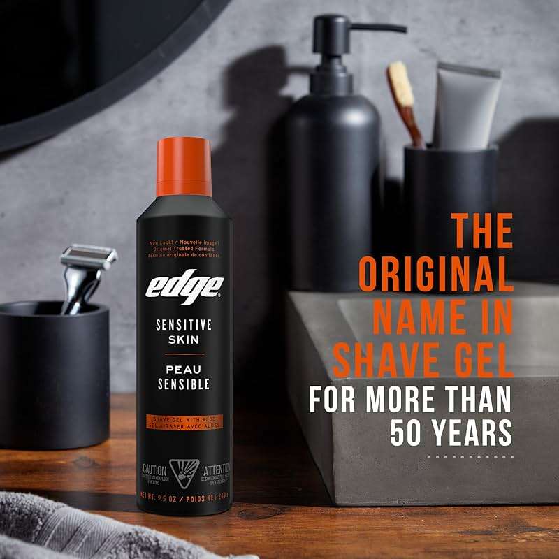 Edge Shaving Gel for Men, 9.5oz, 2 Pack Mens Shave Gel with Aloe, Mens Shaving Cream Sensitive Skin Shave Gel - Moisturizes, Protects, and Soothes - Image 5