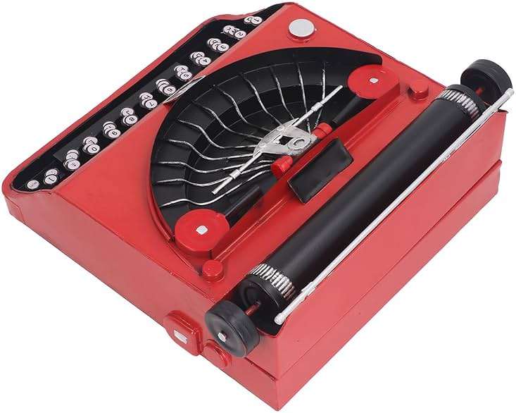 Vintage Typewriter Model, Retro Typewriter Building Set, Home Decoration Ornaments Handcrafted Iron Decor for Home, Office, Studios, and Cafes, Adult Kids 6+ - Image 9