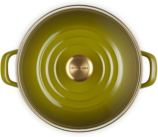 Le Creuset Enamel on Steel Traditional Stockpot, 10 qt., Olive with Stainless Steel Knob - Image 3
