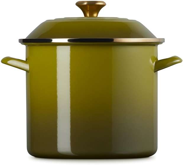Le Creuset Enamel on Steel Traditional Stockpot, 10 qt., Olive with Stainless Steel Knob - Image 5