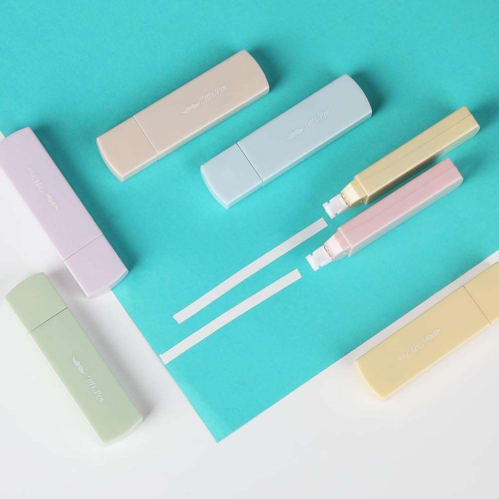 Mr. Pen- Aesthetic Correction Tape, 0.2" x 197", 12 pcs, Pastel Colors, Cute Correction Tape - Image 7