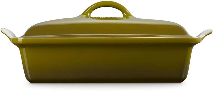 Le Creuset Stoneware Heritage Rectangular Covered Casserole, 4 qt., Olive - Image 5