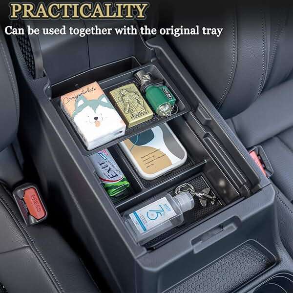 PIMCAR 3-Piece Center Console Organizer Set for 2023-2025 2026 Honda CR-V & CR-V Hybrid - Custom Fit Armrest Tray, Console Tray and Hidden Storage Box, Durable ABS Car Accessories - Image 2