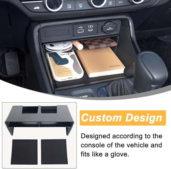 PIMCAR 3-Piece Center Console Organizer Set for 2023-2025 2026 Honda CR-V & CR-V Hybrid - Custom Fit Armrest Tray, Console Tray and Hidden Storage Box, Durable ABS Car Accessories - Image 4