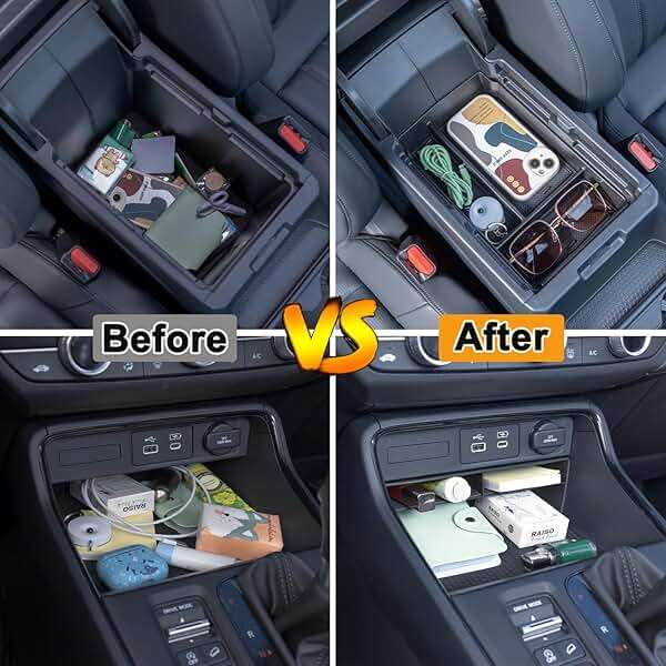PIMCAR 3-Piece Center Console Organizer Set for 2023-2025 2026 Honda CR-V & CR-V Hybrid - Custom Fit Armrest Tray, Console Tray and Hidden Storage Box, Durable ABS Car Accessories - Image 6