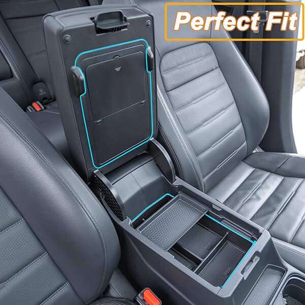 PIMCAR 3-Piece Center Console Organizer Set for 2023-2025 2026 Honda CR-V & CR-V Hybrid - Custom Fit Armrest Tray, Console Tray and Hidden Storage Box, Durable ABS Car Accessories - Image 7