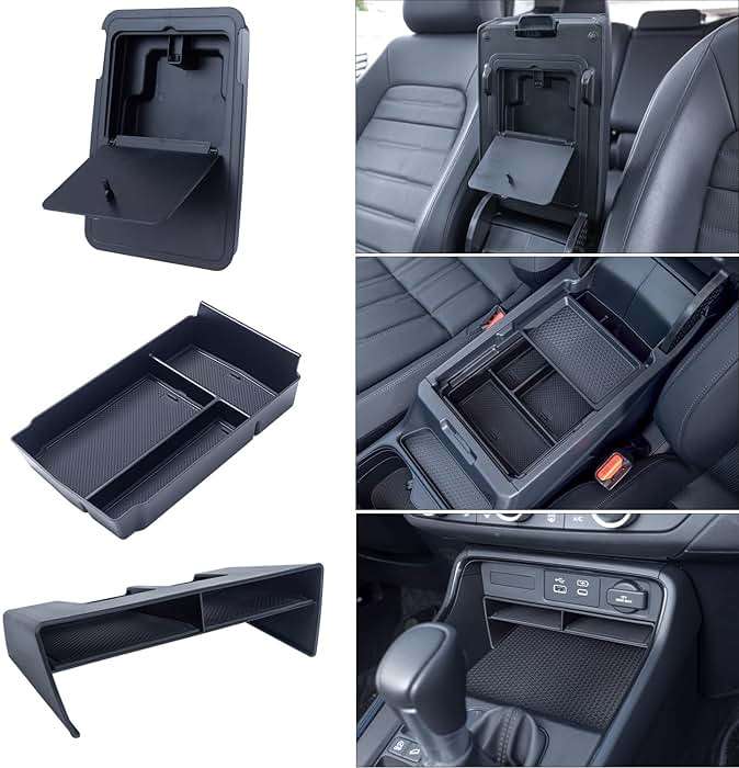 PIMCAR 3-Piece Center Console Organizer Set for 2023-2025 2026 Honda CR-V & CR-V Hybrid - Custom Fit Armrest Tray, Console Tray and Hidden Storage Box, Durable ABS Car Accessories - Image 8
