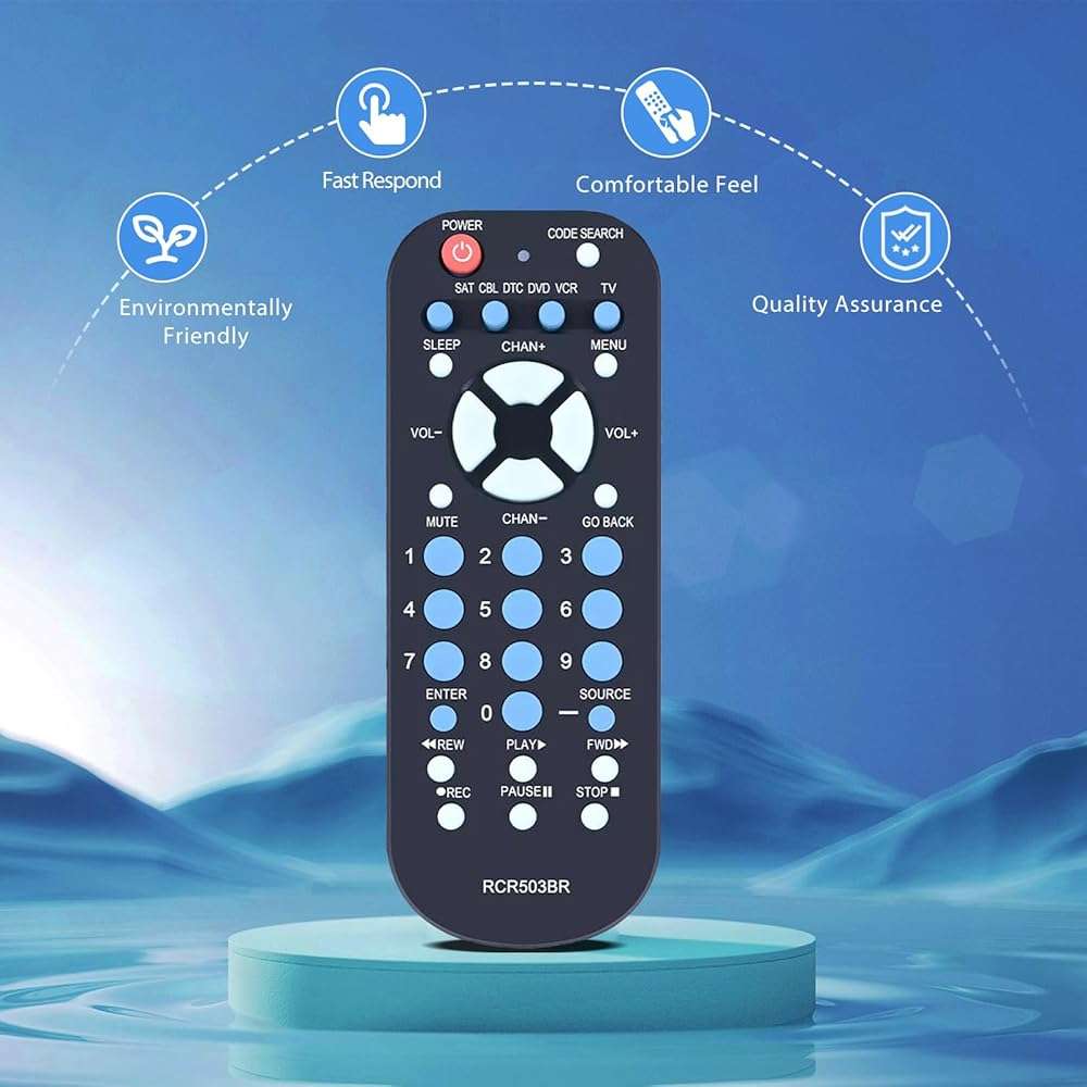 PZL RCR503BR Universal 3-Device Palm-Sized Replacement Remote Control for RCA TV, VCR/DVD, Satellite Receiver, Cable Box, Digital TV Converter Sub RCR503BE RCR503BZ - Image 4