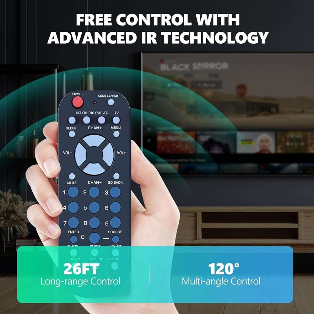 PZL RCR503BR Universal 3-Device Palm-Sized Replacement Remote Control for RCA TV, VCR/DVD, Satellite Receiver, Cable Box, Digital TV Converter Sub RCR503BE RCR503BZ - Image 5