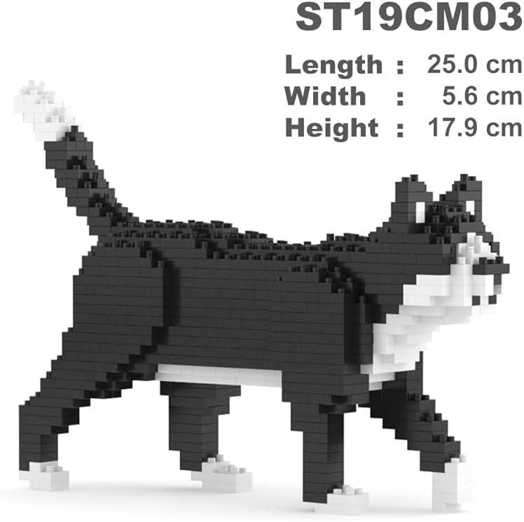 JEKCA Tuxedo Cat Mini 01S | Mini Cat Plastic Building Blocks | Age 14+ - Image 4