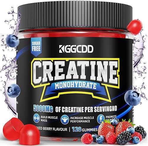 KGGCDD 99.99% Creatine Monohydrate Gummies for Men & Women, 5,000mg Tasty Creatine Gummies for Muscle Strength, Endurance, Recovery & Sugar Free, Gluten-Free, Vegan, Non-GMO, 120 Count - Image 1