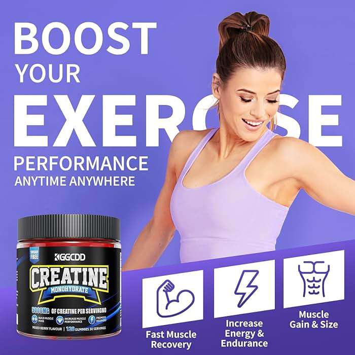 KGGCDD 99.99% Creatine Monohydrate Gummies for Men & Women, 5,000mg Tasty Creatine Gummies for Muscle Strength, Endurance, Recovery & Sugar Free, Gluten-Free, Vegan, Non-GMO, 120 Count - Image 5