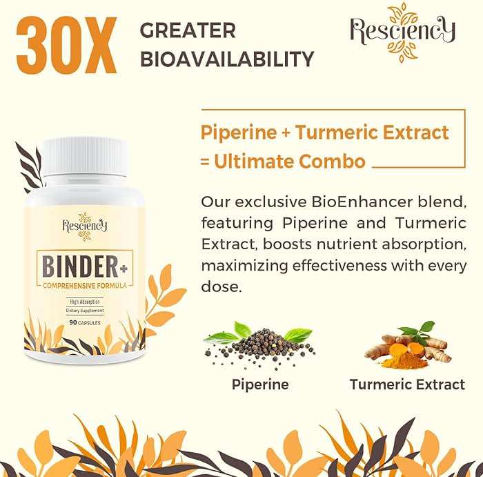 Resciency Detox Binder Supplement – Activated Charcoal, Zeolite, Bentonite Clay, Milk Thistle, Proprietary Blends - Liver & Gut, Max Absorption, 90 Vegan Capsules - Image 3