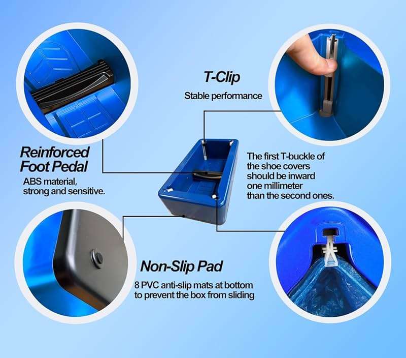 Automatic Shoe Cover Dispenser Shoe Cover Machine for Indoors Reusable,Booties Portable Dispenser 100pcs Plastic Shoe Covers,Disposable Boot Cover Fits One Size, Gifts for Mom Grandma Women - Image 2