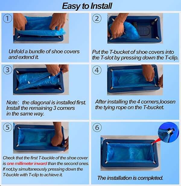 Automatic Shoe Cover Dispenser Shoe Cover Machine for Indoors Reusable,Booties Portable Dispenser 100pcs Plastic Shoe Covers,Disposable Boot Cover Fits One Size, Gifts for Mom Grandma Women - Image 4