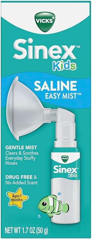Vicks Sinex Kids Saline Easy Mist, Drug Free Saline, Ages 1 Month+, Gently Clears and Soothes Everyday Stuffy Noses, Safe for Daily Use, 1.7 OZ - Image 12