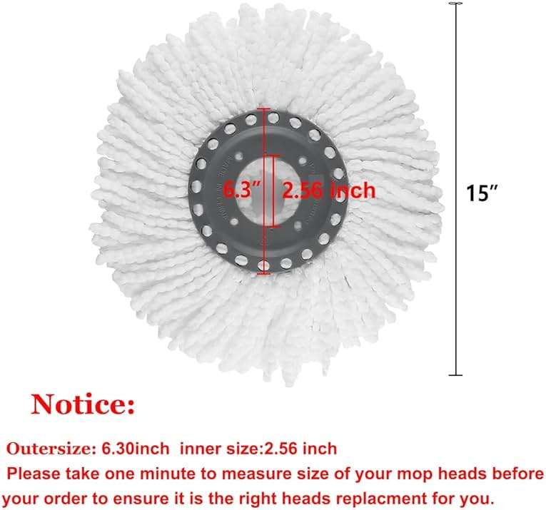 Spin Mop Heads Replacement Refill for Old Hurricane Mr.Clean 360 Spin Magic Rotating Round Mop Microfibre,Universal Spin Mop Heads Clean Mop Head Refill for Standard Mops (4 Pack) - Image 3